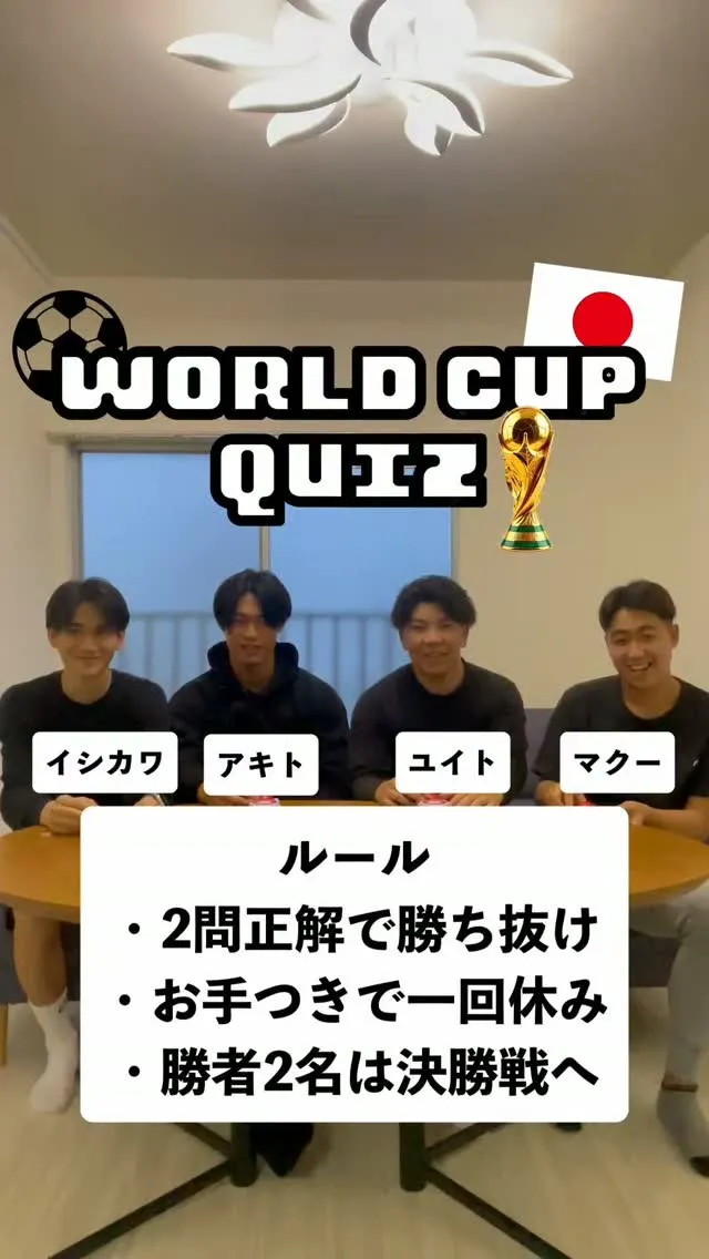 今回からワールドカップクイズ⚽⁡